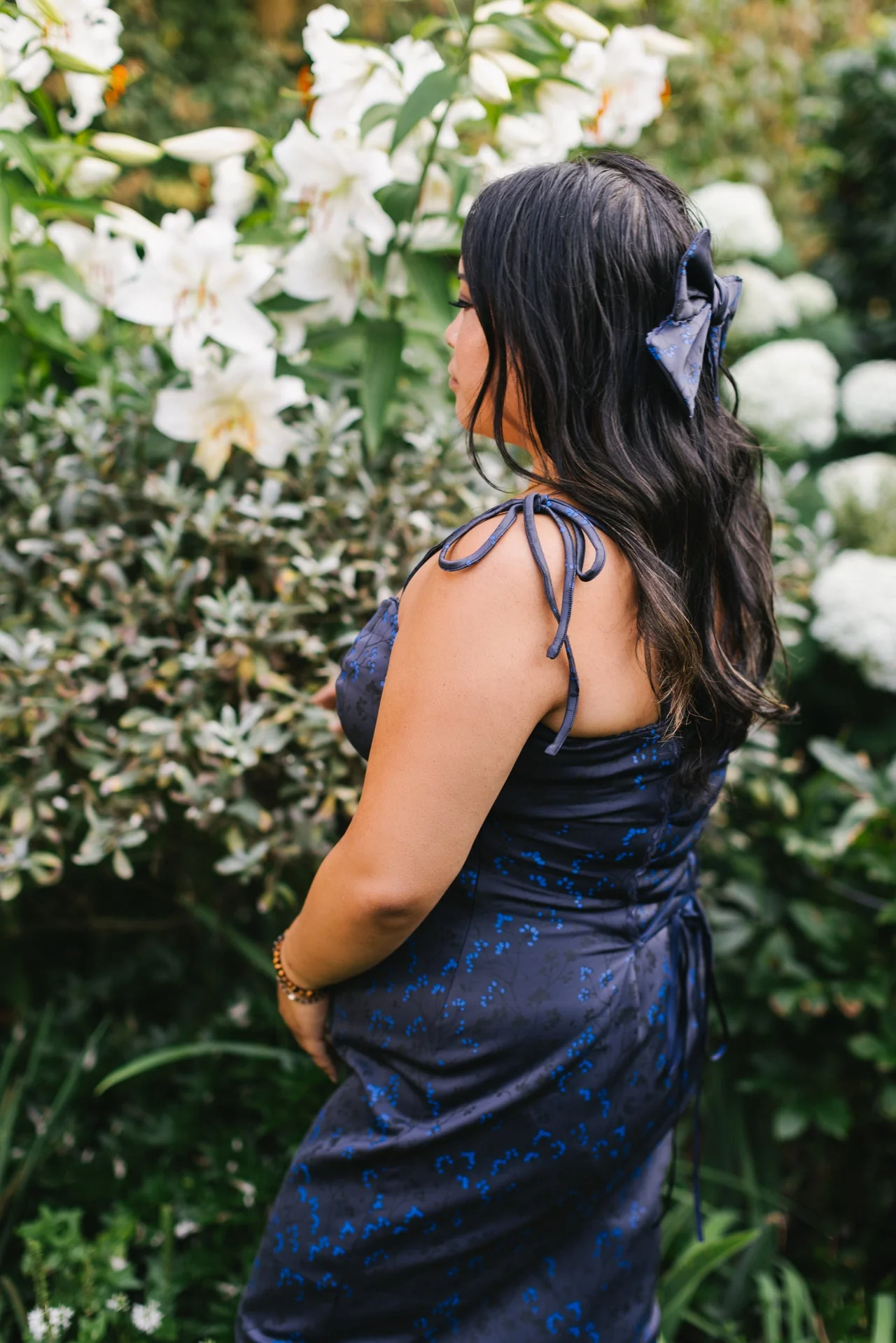 Cottage Bodycon Dress (Navy) - Image 10