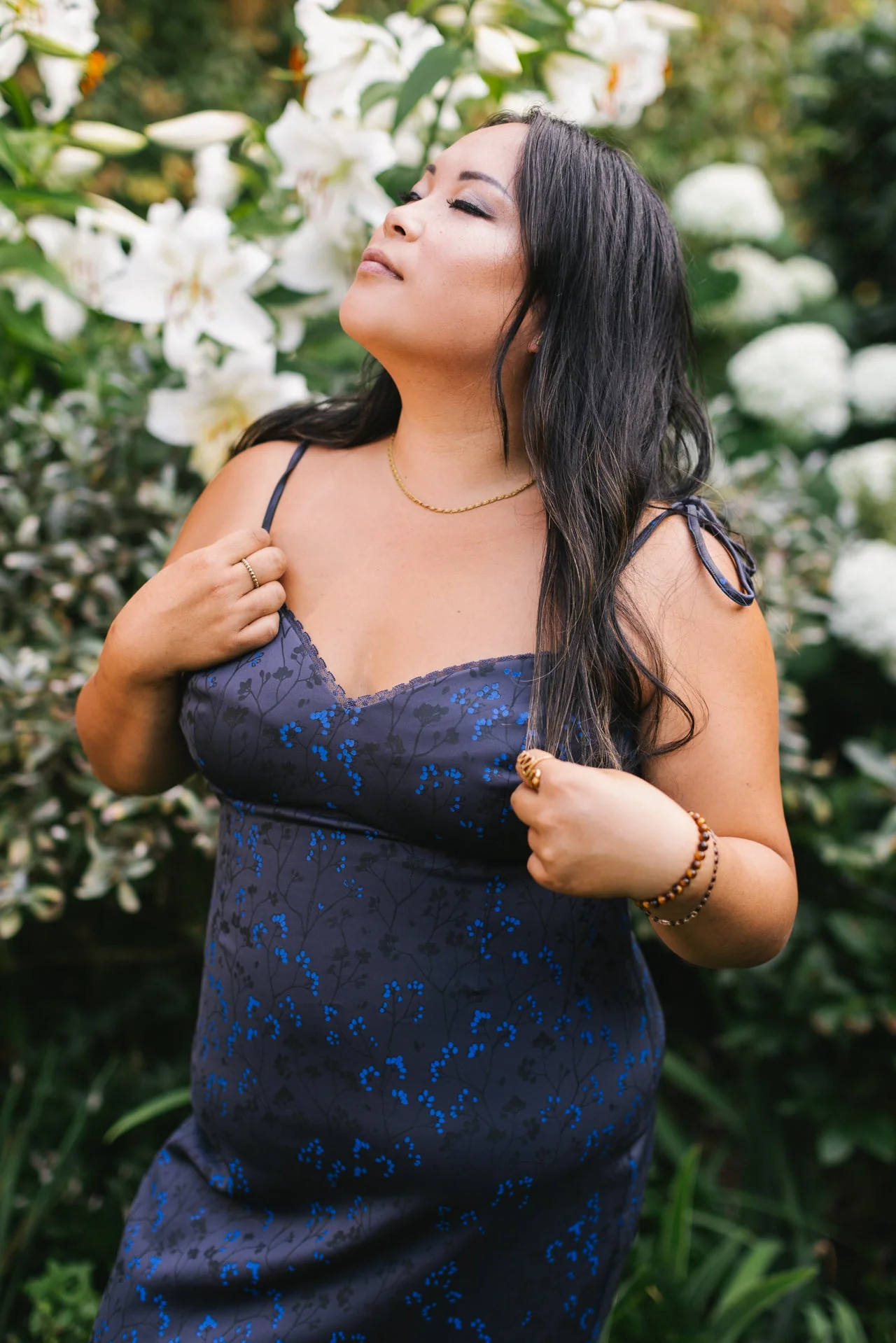 Cottage Bodycon Dress (Navy) - Image 11