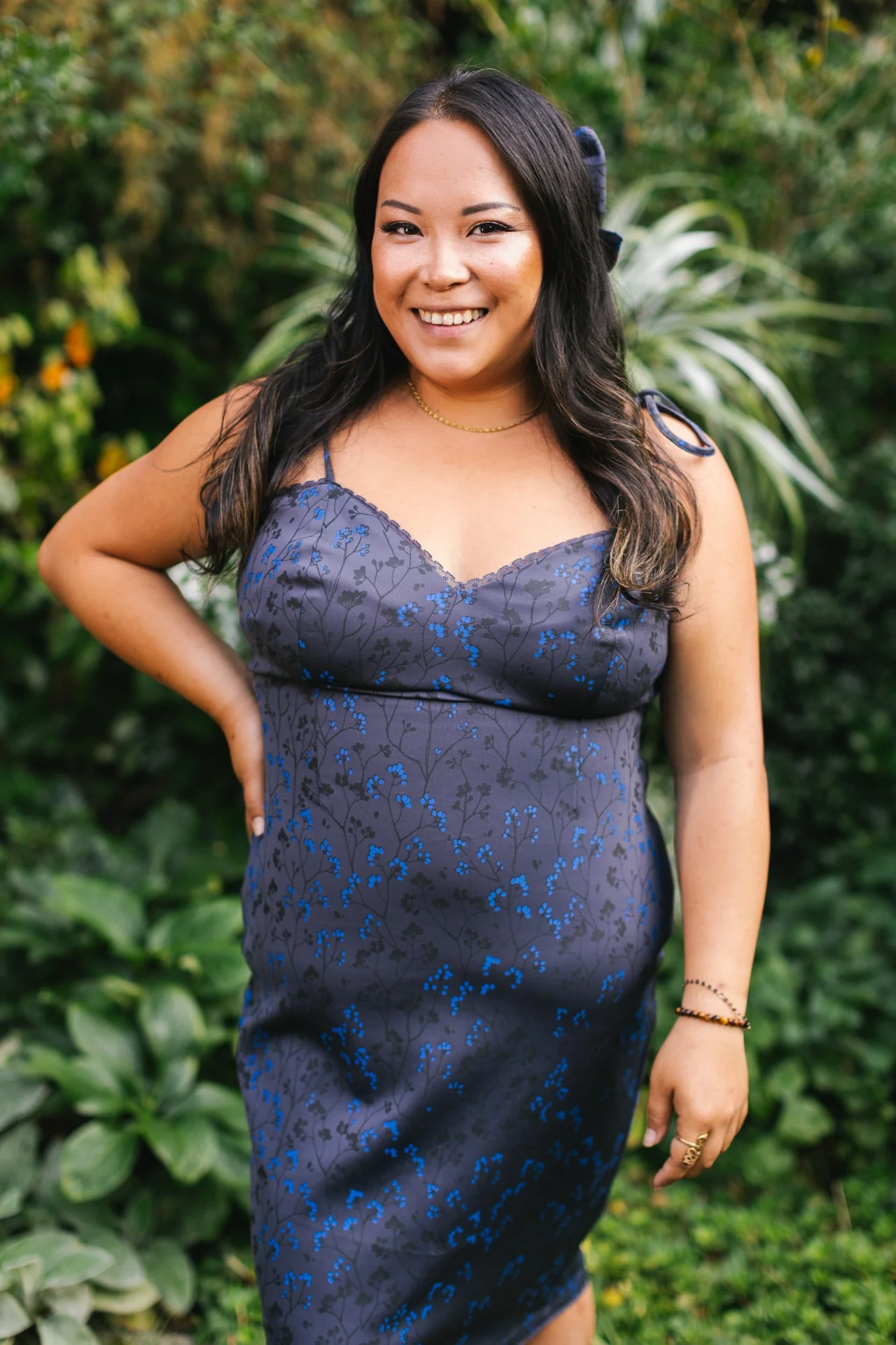 Cottage Bodycon Dress (Navy) - Image 8